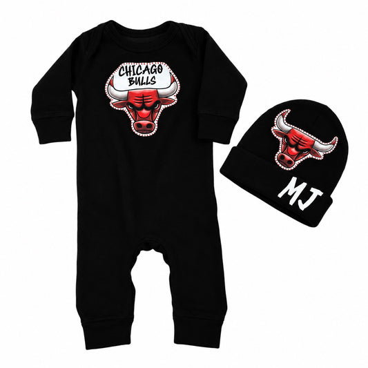Chicago Bulls Romper & Hat Set