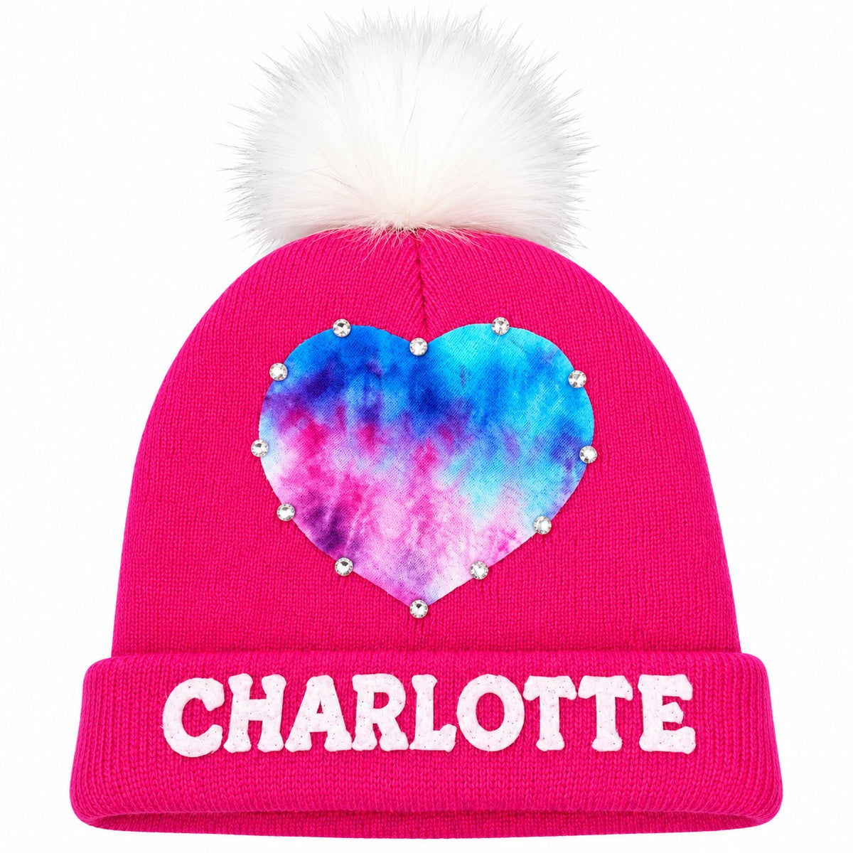 Tie-dye Name Heart Hat