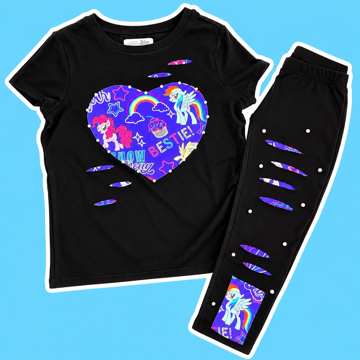 My Little Pony Distressed Heart Tee & Leggings Set