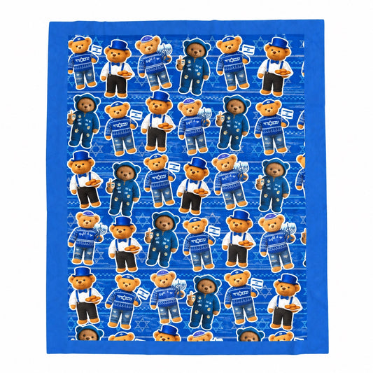 Hanukkah Teddy Bears Fleece Blanket