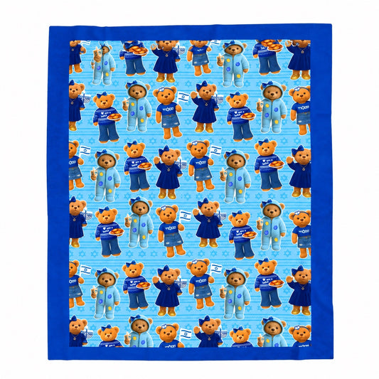 Hanukkah Teddy Bear Girls Fleece Blanket