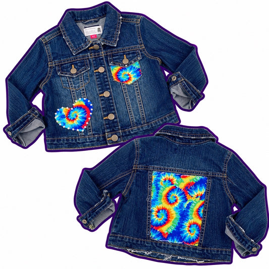 Denim Jacket- Rainbow Tie-Dye