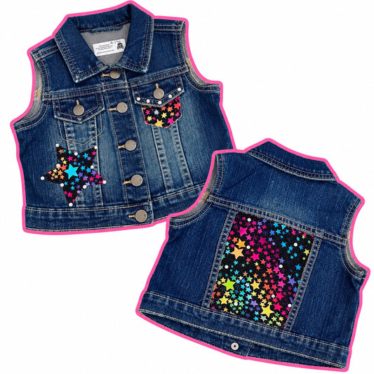 Rainbow Stars Denim Vest