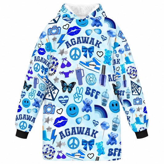 Agawak Collage Fleece Blanket Hoodie