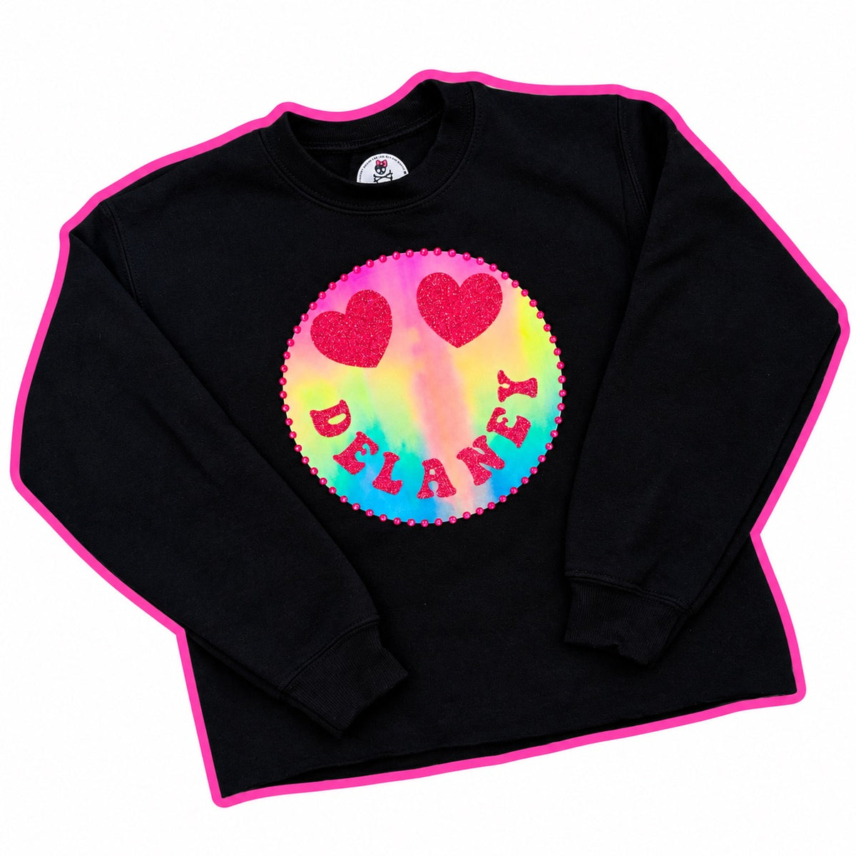 Tie-dye Emoji Name Crewneck