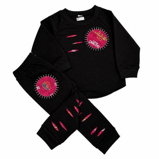 Cleveland Cavaliers Distressed Crewneck & Joggers Set