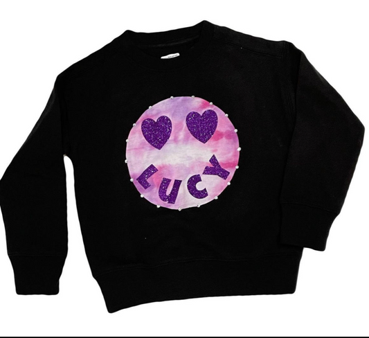 Tie-dye Emoji Name Crewneck