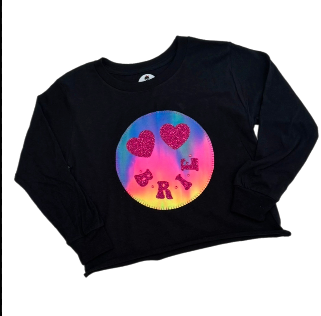 Tie-dye Emoji Name Crewneck