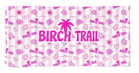 Pink Palm Camp Beach Towel