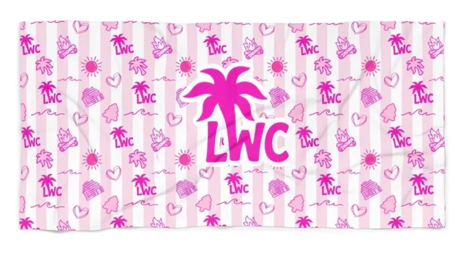 Pink Palm Camp Beach Towel