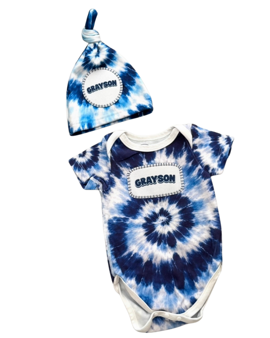 Tie Dye Onesie & Hat Set