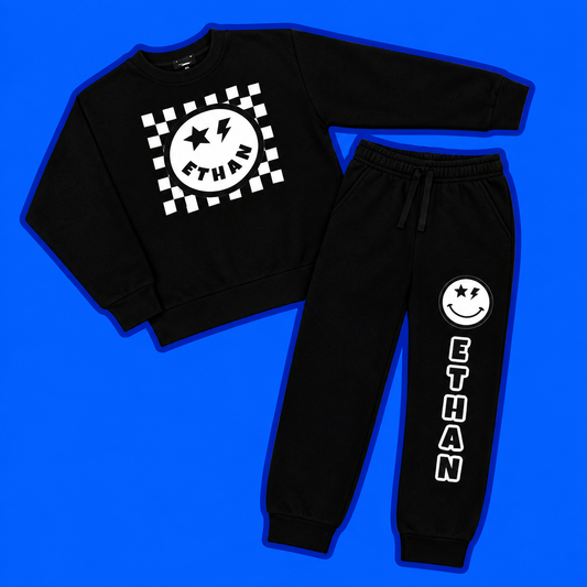 Star & Bolt Emoji Crewneck & Sweatpants Set